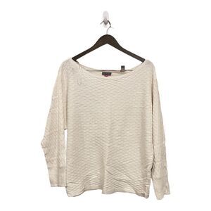 Vince Camuto White/Cream Waffle Knit Sweater Women XL